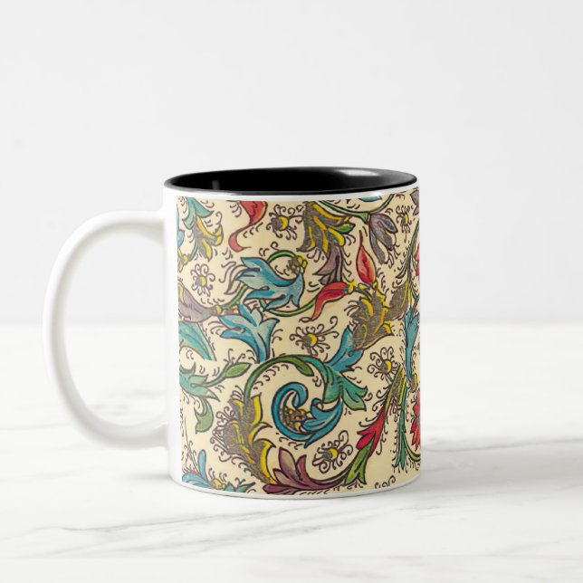 Italian Florentine Flourishes Two-Tone Coffee Mug (Left)