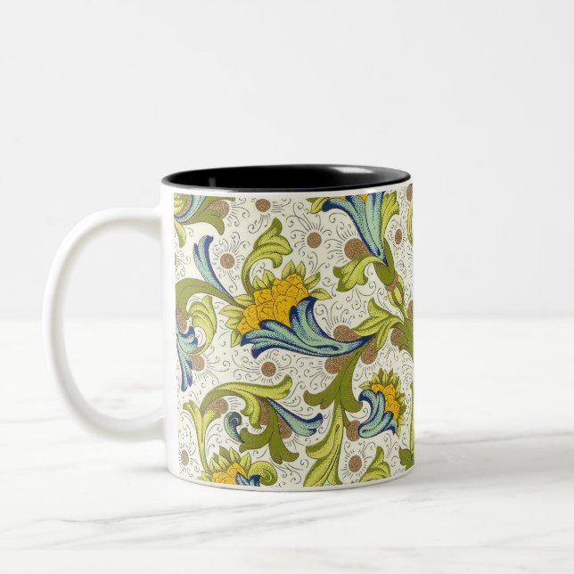 Italian Florentine Flourishes Two-Tone Coffee Mug (Left)