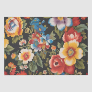 Italian Flower Print Decoupage /  Tissue Paper