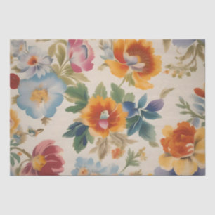 Italian Flower Print Decoupage /  Tissue Paper