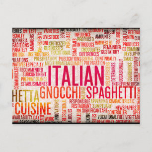 Italian Food and Cuisine Menu Background Postcard