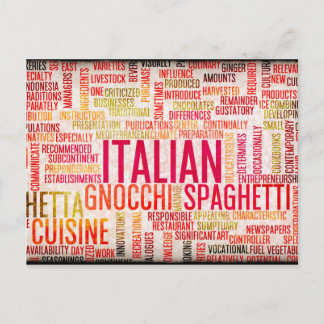 Italian Food and Cuisine Menu Background Postcard