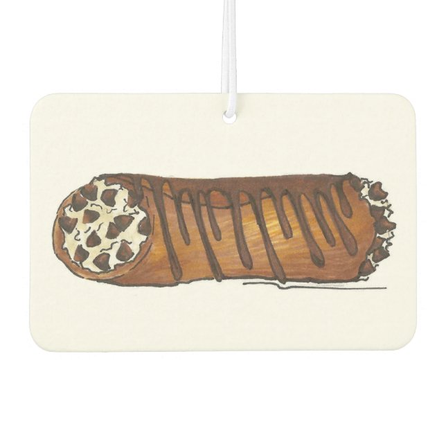 Italian Food Bakery Pastry Chocolate Chip Cannoli Car Air Freshener (Front)