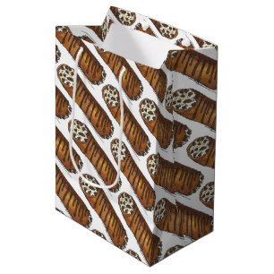 Italian Food Bakery Pastry Chocolate Chip Cannoli Medium Gift Bag