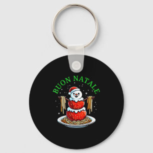 Italian Food Christmas Meatball Snowman Ugly Chris Key Ring