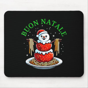 Italian Food Christmas Meatball Snowman Ugly Chris Mouse Mat