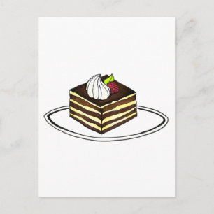 Italian Food Classic Tiramisu Bakery Dessert Postcard