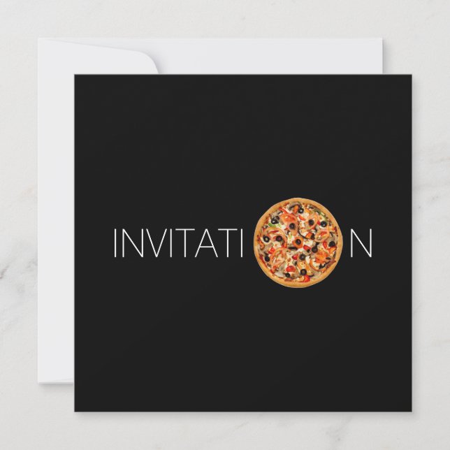 Italian Food Dinner Lunch Chef  Pizza Restaurant Invitation (Front)