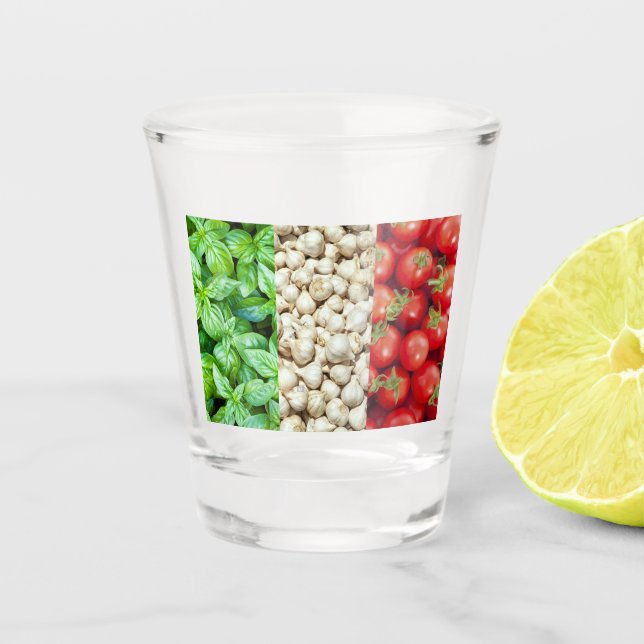 Italian Food Flag Shot Glass (Front)