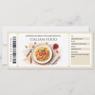 Italian Food Gift Certificate Invitation