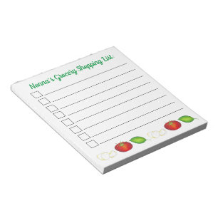 Italian Food Grocery List Mozzarella Tomato Basil Notepad