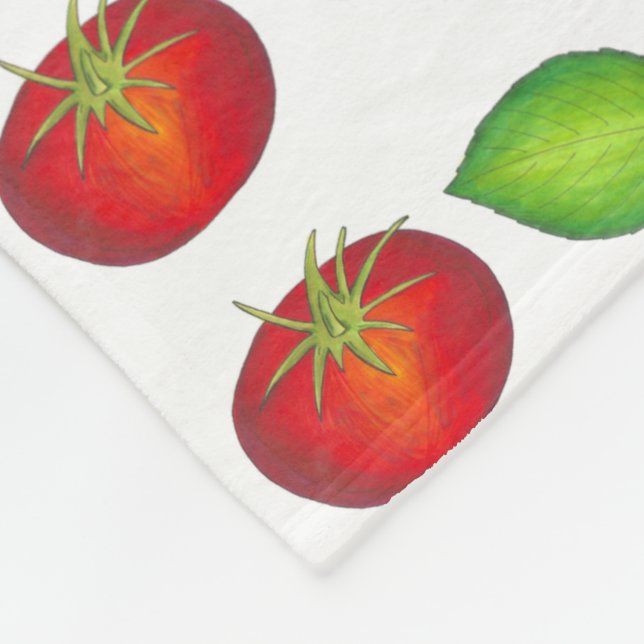 Italian Food Ingredients Mozzarella Tomato Basil Fleece Blanket (Corner)