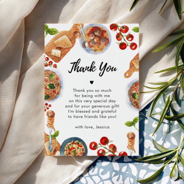 Italian Food Little Meatball Baby Shower Thank You Card (Creator Uploaded)
