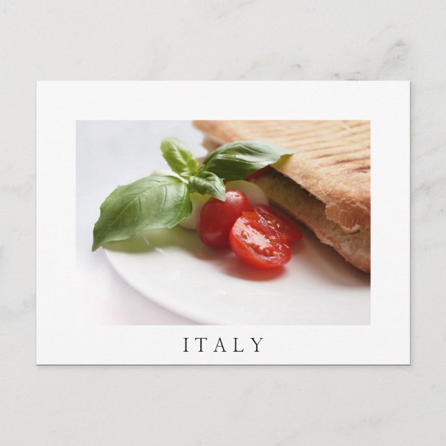 Italian food panini sandwich white text postcard (Front)