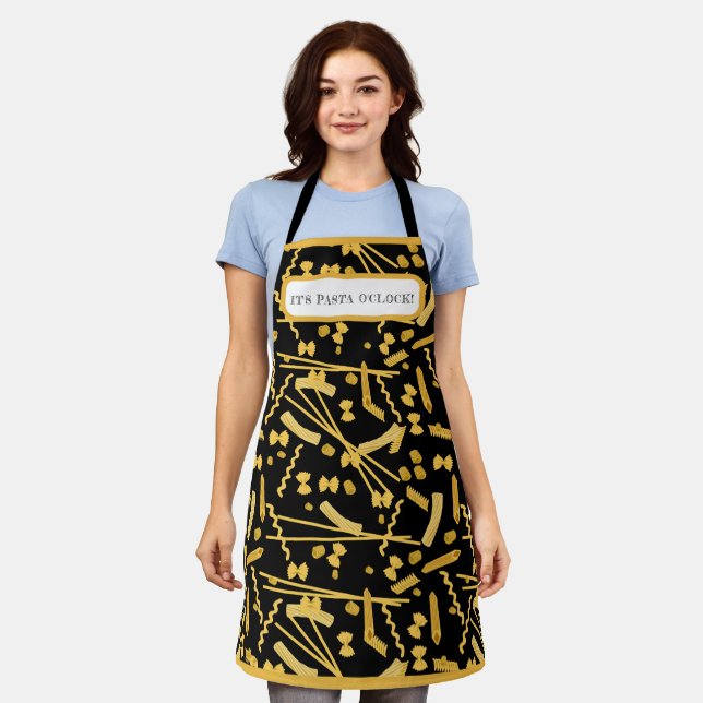 Italian food, pasta pattern apron (Worn)