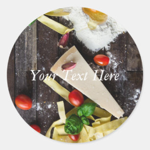 Italian Food Personalise Text Classic Round Sticker