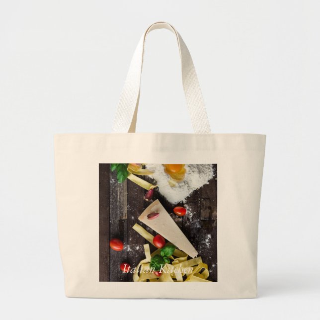 Italian Food Personalise Text Large Tote Bag (Front)