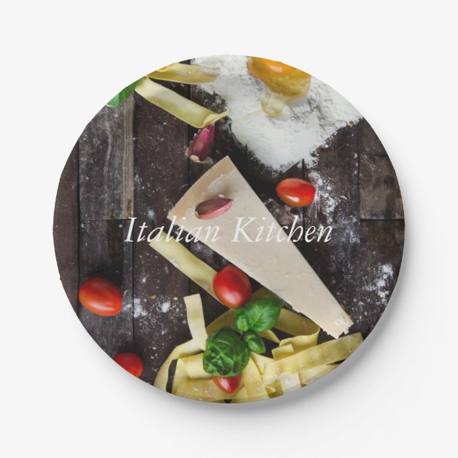 Italian Food Personalise Text Paper Plate (Front)