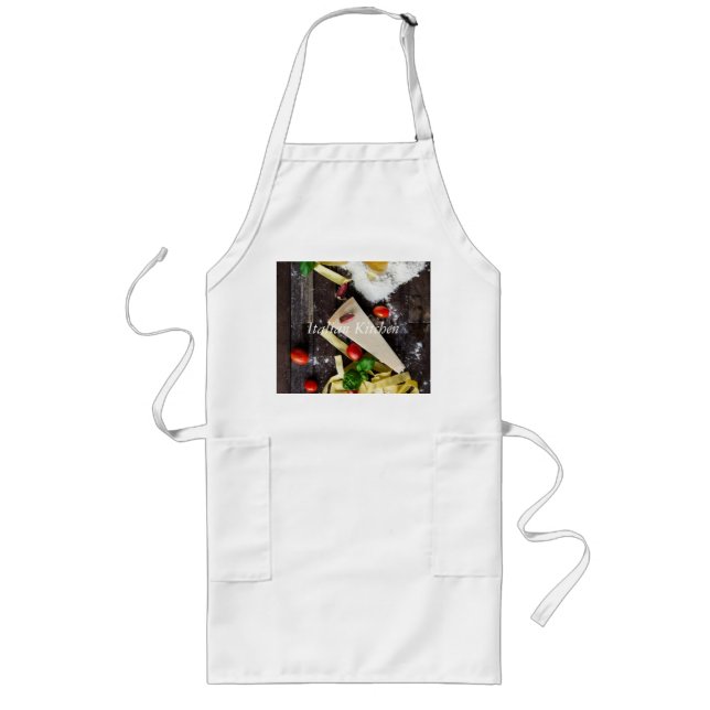 Italian Food Personalize Text Long Apron (Front)