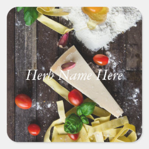 Italian Food Personalize Text Square Sticker