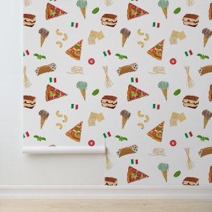 Italian Food Pizza Pasta Tiramisu Kitchen Wallpaper