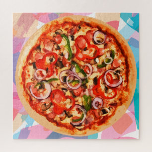 Italian Food Pizza Pie Challenging Jigsaw Puzzle