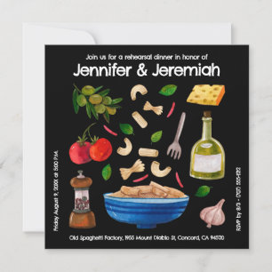 Italian Food Rehearsal Dinner Invitation