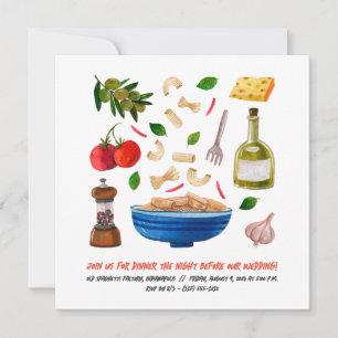 Italian Food Rehearsal Dinner Invitation