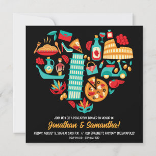 Italian Food Restaurant Rehearsal Dinner Invitation