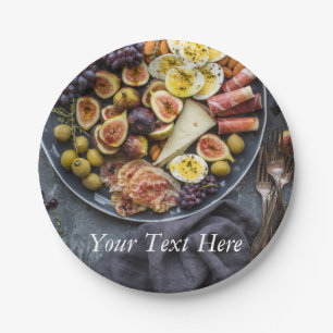 Italian Food Selection Paper Plate
