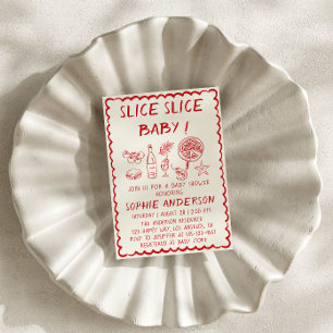 Italian Food Slice Slice Baby Pizza Baby Shower Invitation
