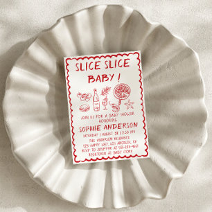 Italian Food Slice Slice Baby Pizza Baby Shower Invitation