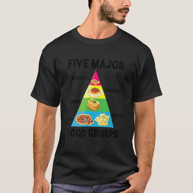 Italian Food   Spaghetti Pizza Ravioli Major Food  T-Shirt (Front)