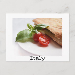 Italian food text postcard