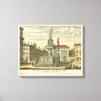 Italian Fountain in Town Square by Falda