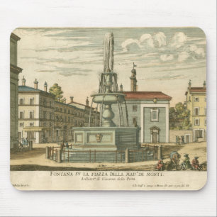 Italian Fountain in Town Square by Falda Mouse Mat
