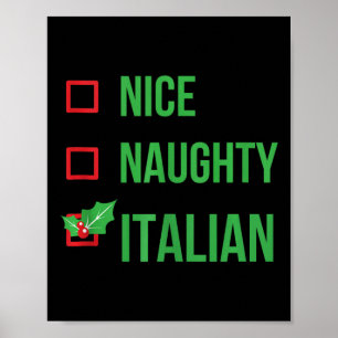 Italian Funny Italy Pajama Christmas Poster