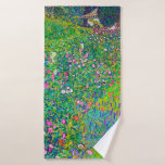 Italian Garden, Gustav Klimt Bath Towel<br><div class="desc">Gustav Klimt (July 14, 1862 – February 6, 1918) was an Austrian symbolist painter and one of the most prominent members of the Vienna Secession movement. Klimt is noted for his paintings, murals, sketches, and other objets d'art. In addition to his figurative works, which include allegories and portraits, he painted...</div>
