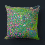 Italian Garden, Gustav Klimt Cushion<br><div class="desc">Gustav Klimt (July 14, 1862 – February 6, 1918) was an Austrian symbolist painter and one of the most prominent members of the Vienna Secession movement. Klimt is noted for his paintings, murals, sketches, and other objets d'art. In addition to his figurative works, which include allegories and portraits, he painted...</div>