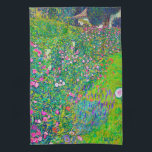 Italian Garden, Gustav Klimt Tea Towel<br><div class="desc">Gustav Klimt (July 14, 1862 – February 6, 1918) was an Austrian symbolist painter and one of the most prominent members of the Vienna Secession movement. Klimt is noted for his paintings, murals, sketches, and other objets d'art. In addition to his figurative works, which include allegories and portraits, he painted...</div>