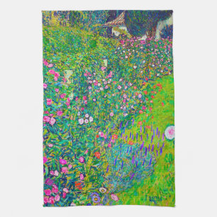 Italian Garden, Gustav Klimt Tea Towel