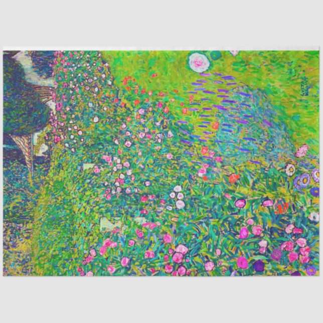 Italian Garden, Gustav Klimt Tissue Paper (Front)