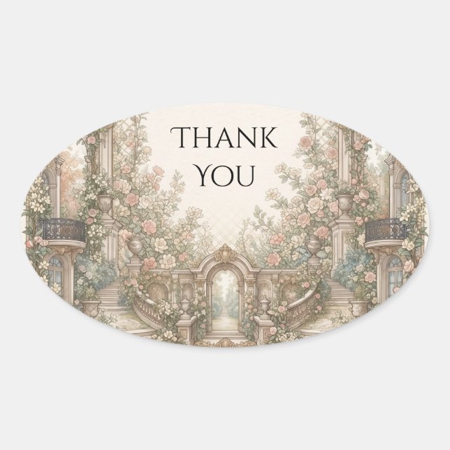 Italian Garden Staircase Wedding Sticker (Front)