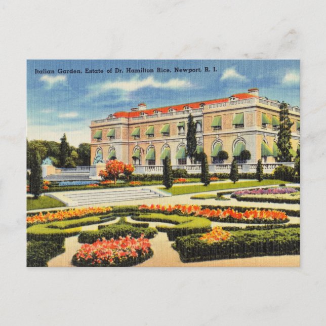 Italian Gardens, Newport, Rhode Island Postcard (Front)