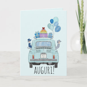 Italian Gay Wedding Day Fiat 500 Card
