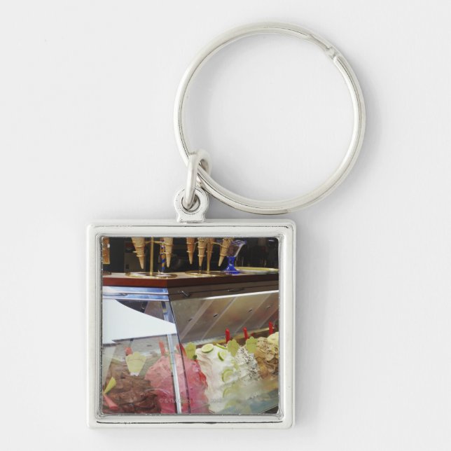 Italian gelato in display case key ring (Front)
