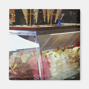 Italian gelato in display case magnet