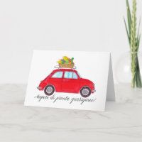 Italian Get well Red Retro Fiat 500