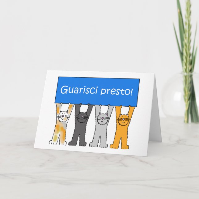 Italian Get Well Soon Guarisci Presto Card (Front)