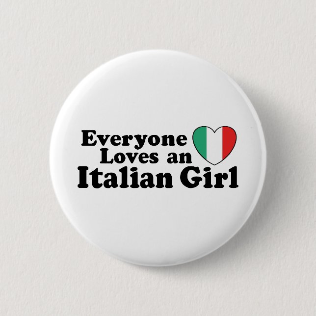 Italian Girl 6 Cm Round Badge (Front)